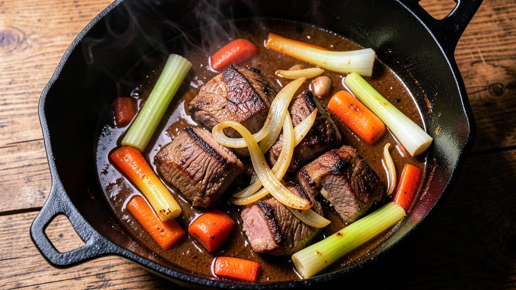 Beef and Pork Stew Recipe: Deep-Red Wine Fond Magic in One Pot