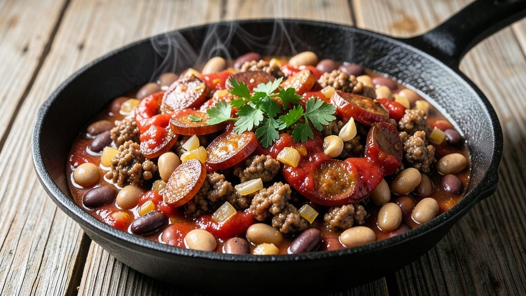 Baked Bean Recipe with Ground Beef and Sausage: Smoky-Spiced One-Pot Heartiness