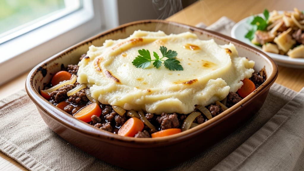 Beef And Potato Shepherd's Pie Recipe: Crispy Top, Savory Meat and Mashed Clouds