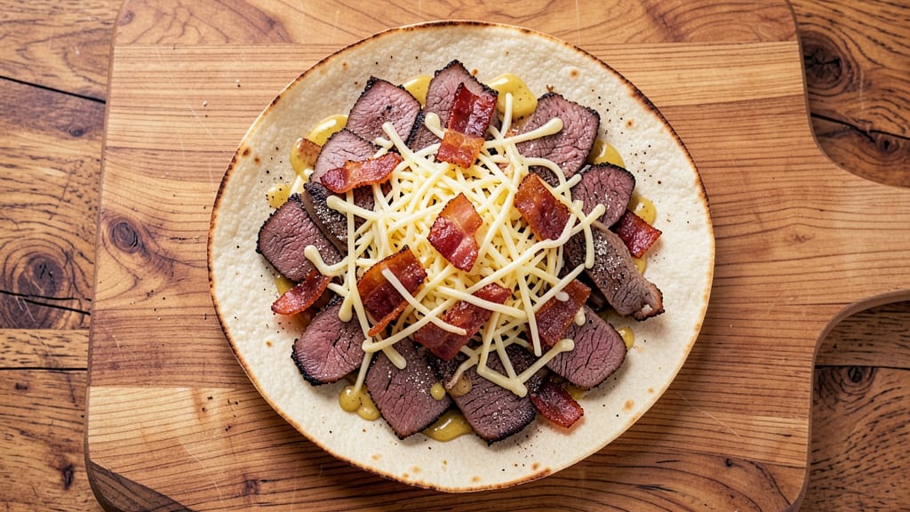 Beef and Bacon Roll-Ups Recipe: Crispy Tortilla Wraps With Melty Cheese Rivers