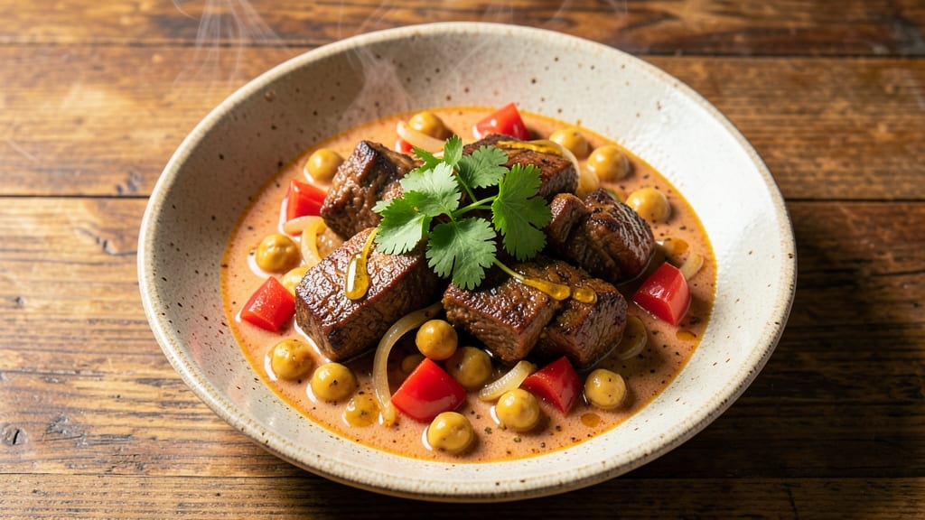 Beef and Chickpea Curry Recipe: Spiced Coconut and Tomato Harmony in One Pot