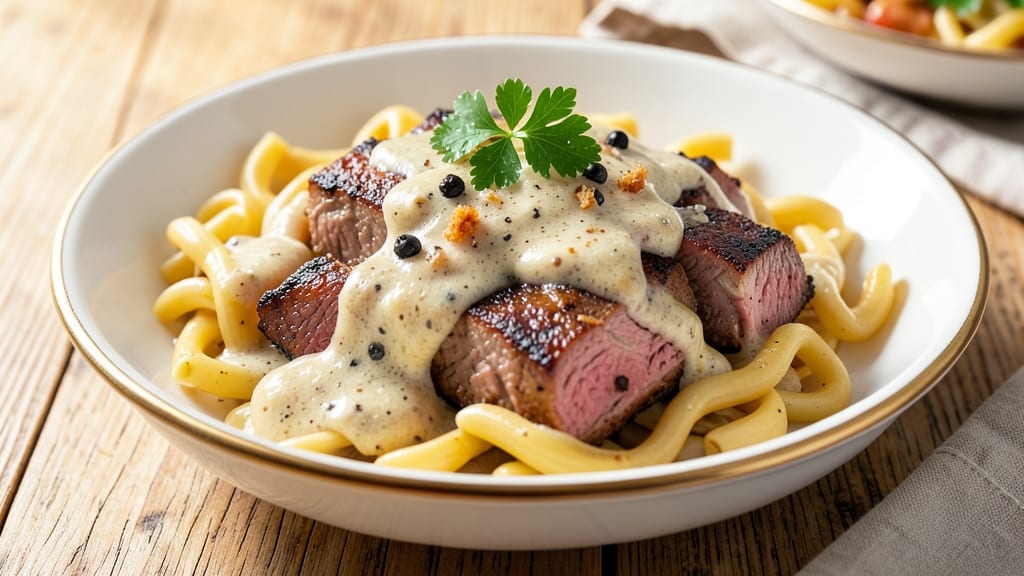 Beef and Rotini in Garlic Parmesan Sauce Recipe: One-Pan Pasta with Rich, Cheesy Umami Depth