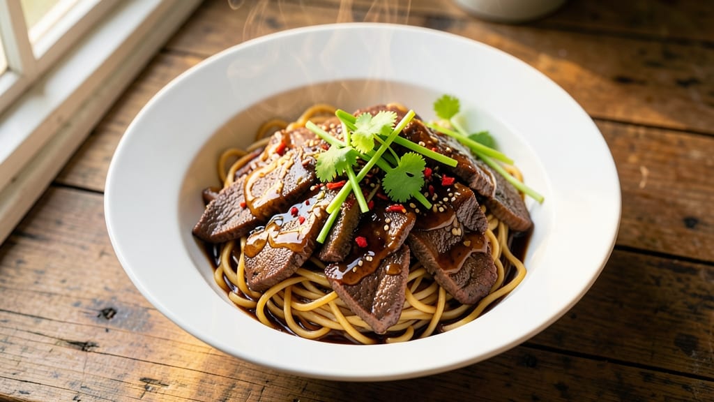 Beef and Hokkien Noodles Recipe: Wok-Fired Crunch With Silky Soy-Chili Sauce