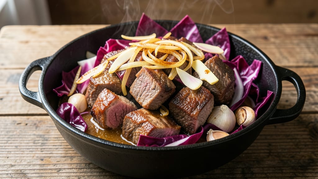 Beef and Cabbage Hot Pot Recipe: Simmered Beef and Cabbage in Savory Broth