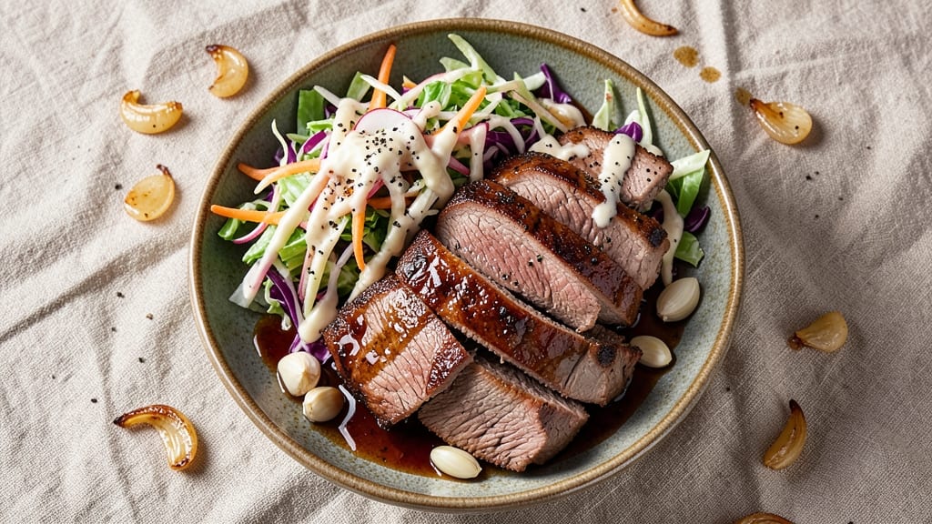 Beef and Coleslaw Recipe: Juicy Steak with Tangy Slaw Pairing