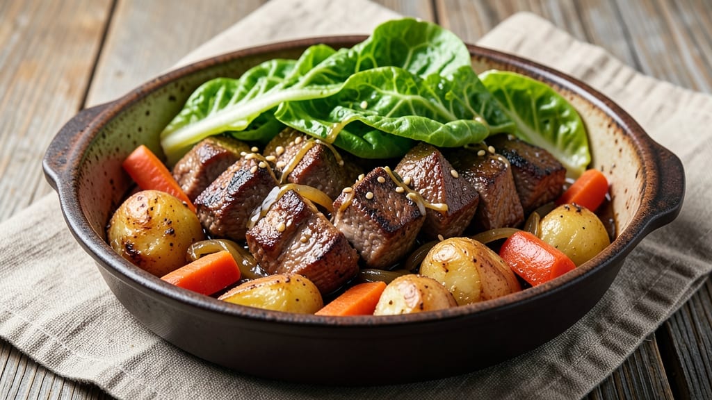 Beef and Green Cabbage Recipe: Savory Braise With Crisp-Topped Potatoes