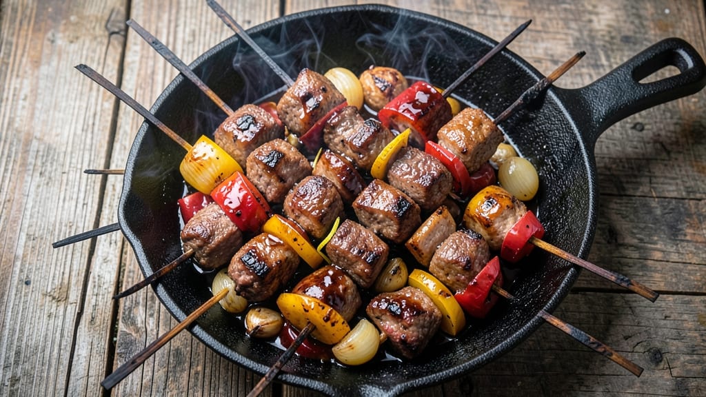 BBQ Beef Kabobs Recipe: Charred, Juicy Bites with Smoky Grill Flavor