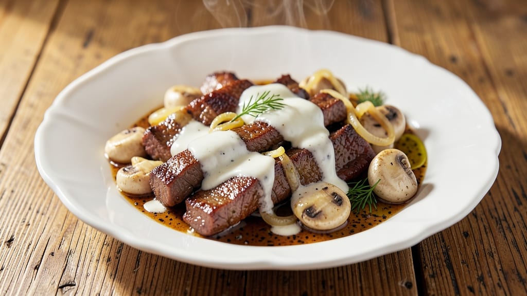 Basic Beef Stroganoff Recipe With Sour Cream: Velvety Cream Sauce With Tender Beef Bites