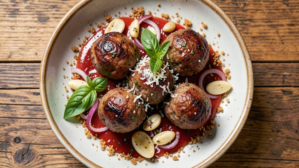 Beef and Veal Meatballs Recipe: Rich Tomato-Basil Braise with Al Dente Pasta