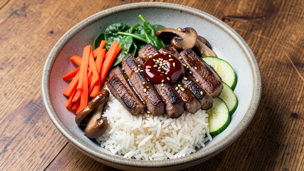 Beef Bibimbap Bowl Recipe: Wok-Seared Crust Meets Silky Rice and Veggie Harmony