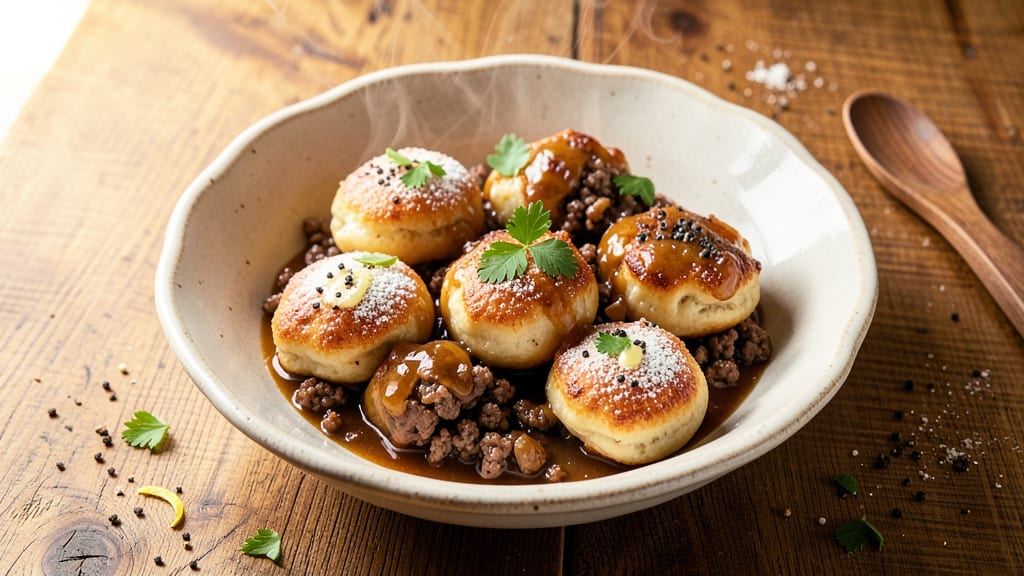Beef Bierocks Recipe: Handheld Breakfast Sandwiches With Savory Gravy Dip