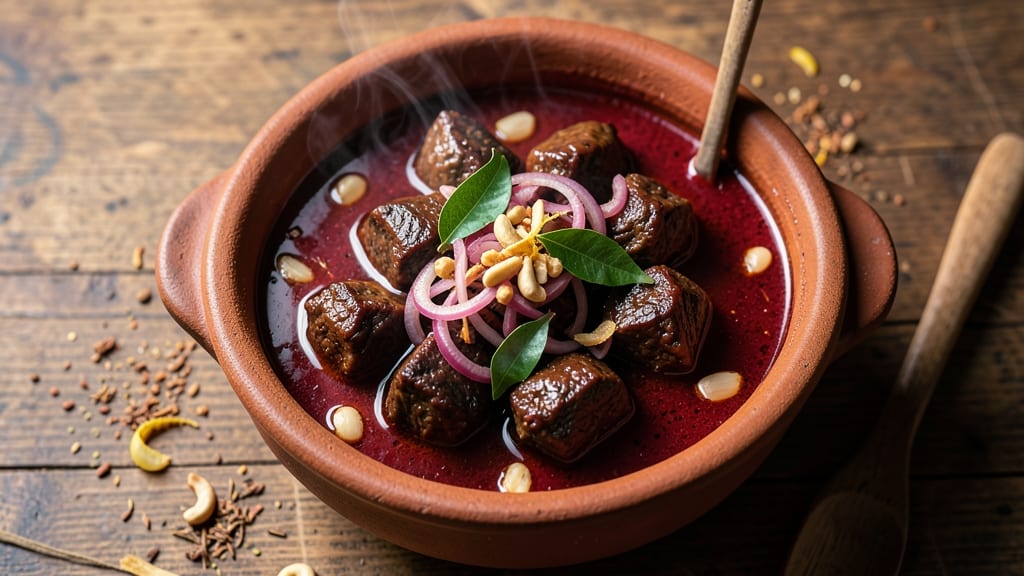 Authentic Goan Beef Vindaloo Recipe: Spicy Vinegar-Tamarind Braise with Warm Cinnamon Notes