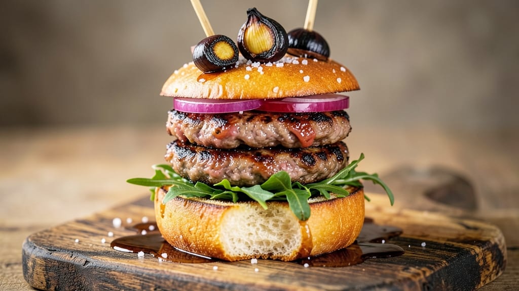 Beef and Sausage Burgers Recipe: Double-Meat Stacks With Caramelized Edges