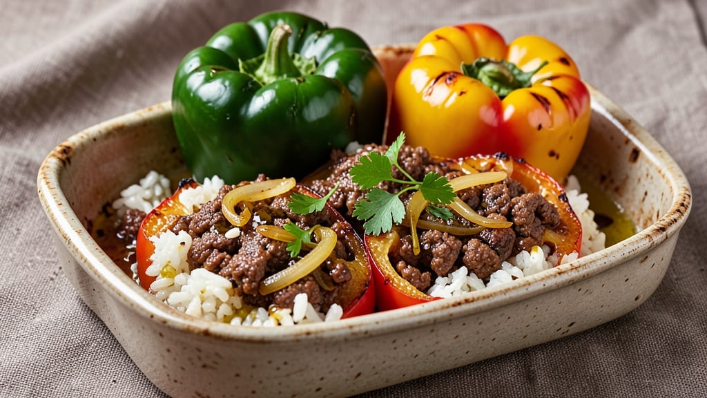 Beef and Rice Stuffed Bell Peppers Recipe: Smoky Paprika-Kissed Bites with Melty Cheese Rivers