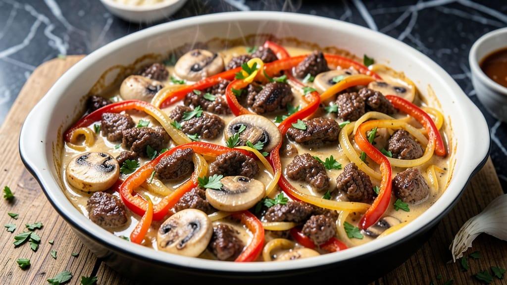 Beef and Mushroom Casserole Recipe: Umami-Rich One-Pot With Melty Cheese Top