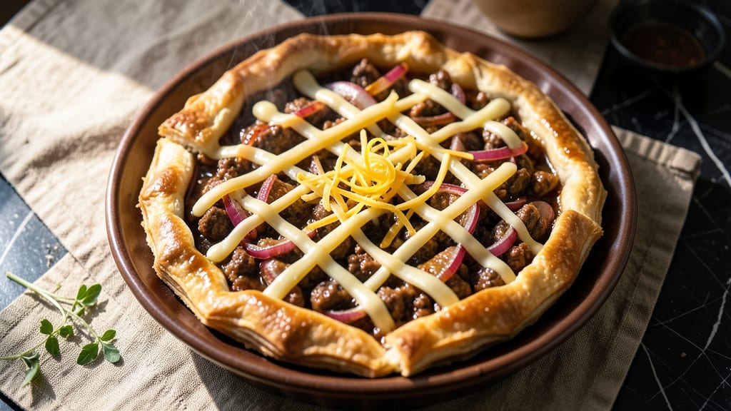 Beef and Cheddar Pie Recipe: Handheld Comfort With Crispy Layers