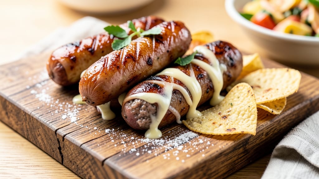 Beef and Cheese Sausage Recipe: Crispy Tortilla Crunch With Melty Cheese Rivers