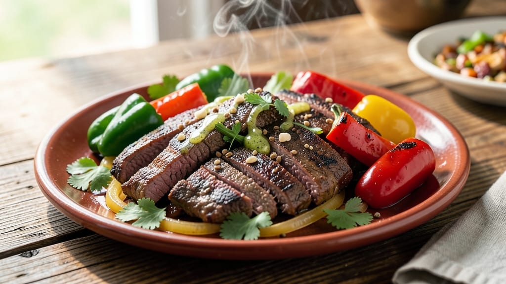 Authentic Mexican Beef Fajitas Recipe: Skillet-Sizzled Peppers and Onions with Charred Flavor