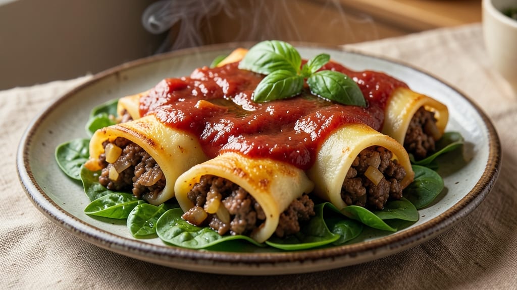 Beef and Spinach Cannelloni Recipe: Cheesy Layers Baked to Melty Perfection