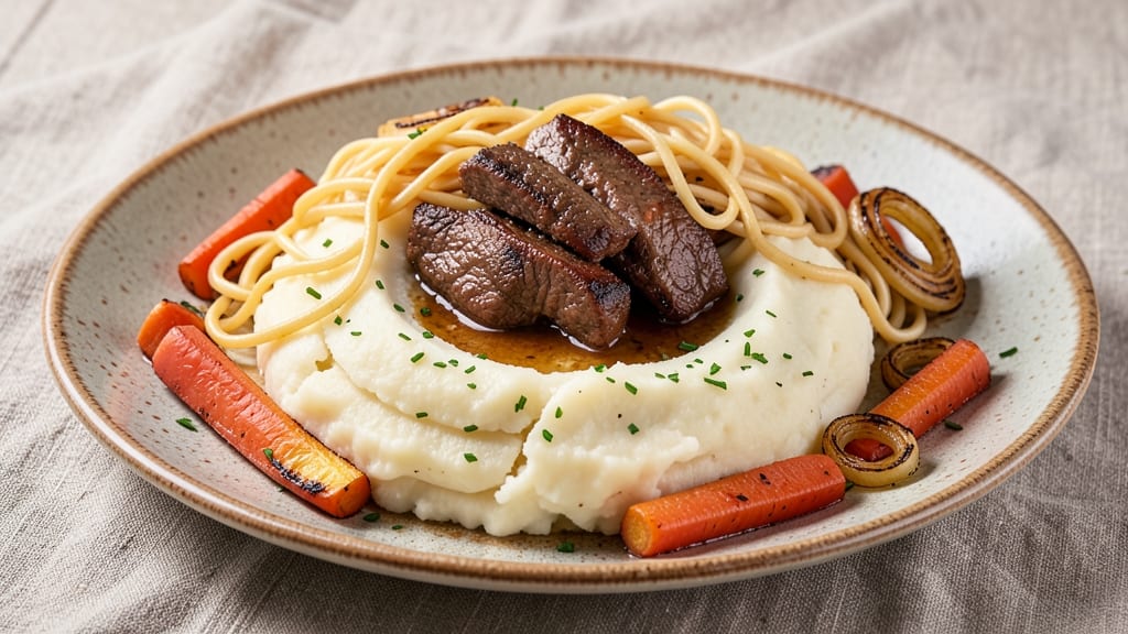 Beef and Noodles Over Mashed Potatoes Recipe: Hearty Twist on Classic Comfort