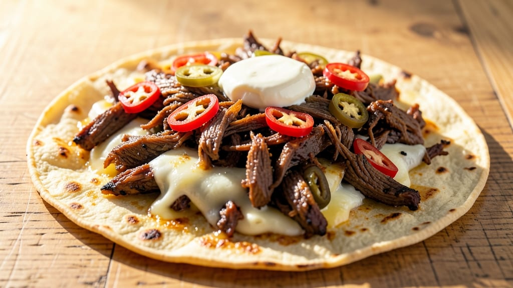 Beef Barbacoa Grilled Cheese Recipe: Crispy Tortilla Crunch with Smoky Spiced Beef