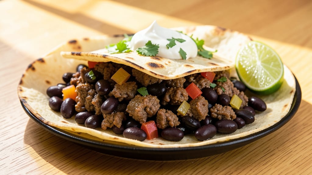 Beef and Bean Burritos Recipe With Black Beans: Spiced Tortilla Wraps Filled With Hearty Goodness